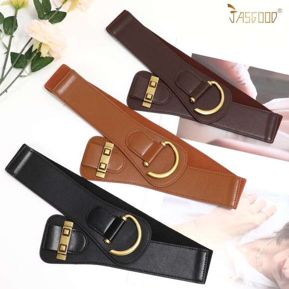 7878 Women\'s Vintage Stretchy Waist Belt Elastic Wide Waistband main image 8